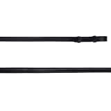 Lumiere Equestrian Padded Nappa Leather Curb reins - (Flat) Black Warmblood