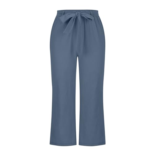 Generic Capris Pants for Women Cotton Linen Ladies Capris Casual Loose Fit Capri Pants for Women Petite Joggers4