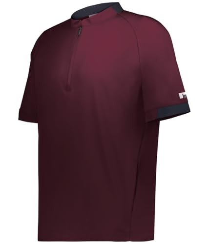 RUSSELL R21DSM.B7B.S Legend Short Sleeve Pullover Maroon & Stealth - Small
