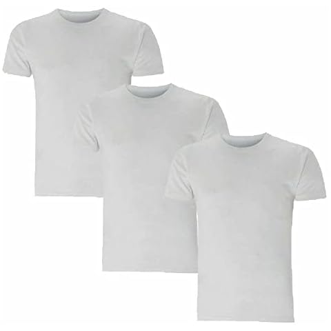 SELECT-ED Men's Thermal T Shirt Pack of 3 Winter Warm Underwear Baselayer Short Sleeve Shirts Vest Top | 50% Cotton, 50% Polyester | White | XL (Extra Large) Cover