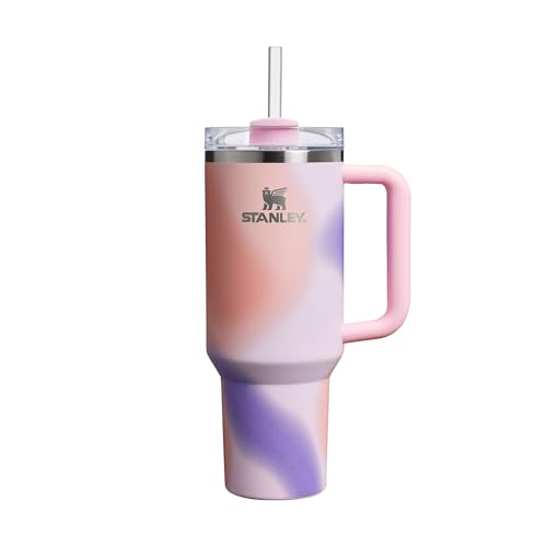 STANLEY Quencher H2.0 FlowState Tumbler 1.2L - Termo Conserva el Frío 11 Horas - Helada Durante 48 Horas - Botella Agua Acero Inoxidable - Taza Termica - Vaso Termico Sin BPA - Rose Petal Motion
