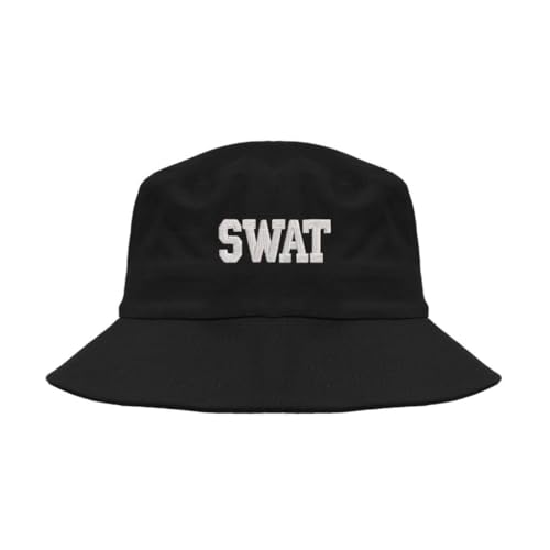 Lufufu Swat Text Embroidered Bucket hat Black