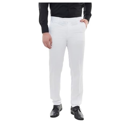 Calça Social Masculina Slim Oxford Calça de Terno Social Branco 44