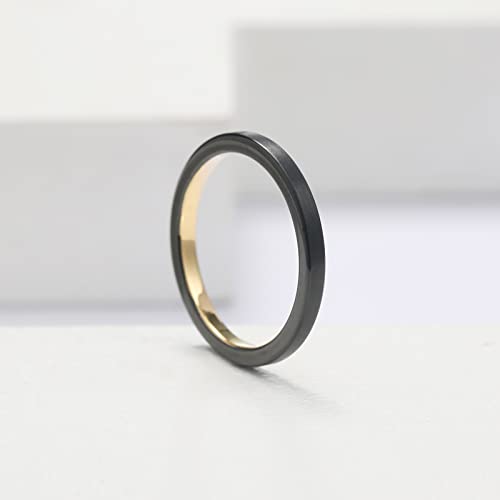 2mm Tungsten Carbide Ring for Women Tungsten Wedding Ring Black Thin Engagement Propose Promise Ring Comfort Fit Size 5-124