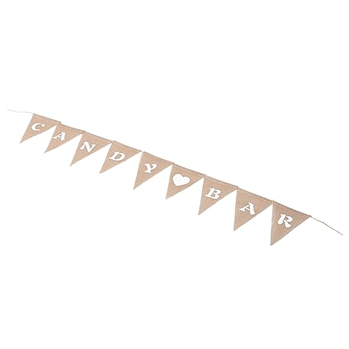POPETPOP Banderín de Arpillera Forma de Guirnalda de Triángulo para Decoración de Fiestas Bodas y Cumpleaños para Eventos y Candy Bar