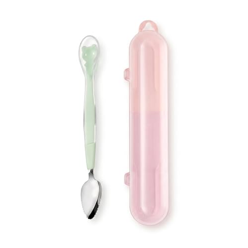 Image of VIN Double Head Baby Spoon Silicone Soft Baby Fruit Scraping Mud Feeding 2 in1 Multifuntional Serrated Training Spoon Scrapping Fruits for Children Babies Kids /Toldder Multicolor