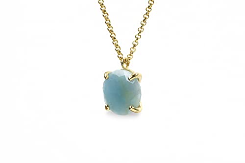 Collier aigue-marine or 14k femme bijou fait main anniversaire mariage