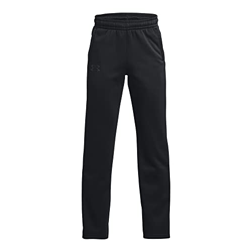 Under Armour Boys ArmourFleece Straight Leg Pant, (001) Black / / Black, Youth Large