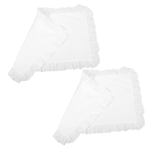 DECORNIJIA Cotton Pillowcases Pair White Lace Ruffle Pillow Covers Washable Comfortable Bedroom Pillow Cover Set