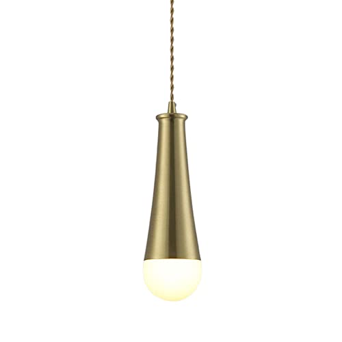Chandelier pendant LED en laiton style nordique goutte