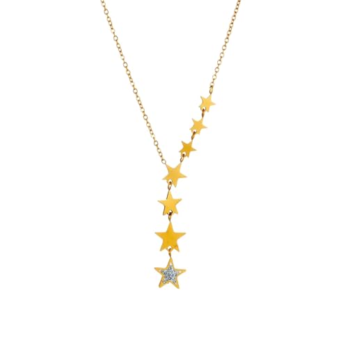 Bijoux de mode fins collier étoiles de taille dégradée pour femmes