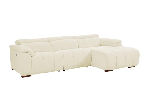 Vente-unique - Canapé d'angle Droit Relax électrique en Tissu Beige MOLPICA