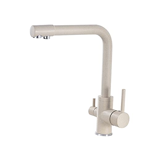 Robinet mitigeur évier cuisine or rose avec eau filtrée et mitigeur rotatif 360
