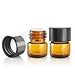 PREMIUM VIALS CREATIVE PACKAGING SOLUTIONS 1/4 Dram AMBER Glass Vial - Screw Cap w/Orifice Reducer - Pack of 144