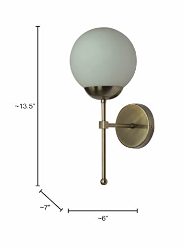 Image of Home Lighting 20 Beutyfull Wall Light Metal and Glass Fitting Singal Wall Lamp, Multicolour White Ball for Decor Livingroom,Bedroom,Home Office
