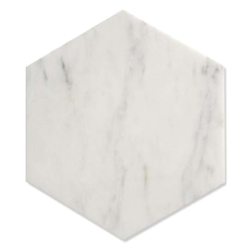 Carrelage sol/mur hexagonal effet marbre blanc mate 17,5x20 cm CARRARA