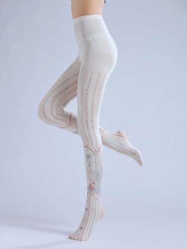 Image of Sahabowi Women's Sheer Tights, Digital Print Designs Stockings