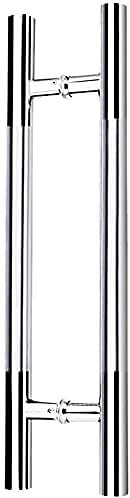 Poignées de porte en acier inoxydable brossé pour porte coulissante en verre de bureau 120x90