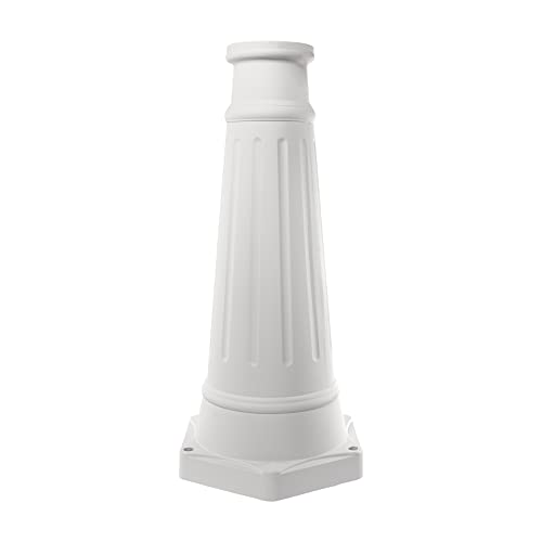 Gama Sonic Universal Outdoor Lamp Post for Solar Lights, White Cast Aluminum Pole, 3\" Fitter Mount, 79\" Tall, GS-DP55F-WHT