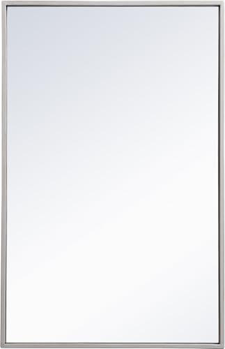 Elegant Decor Metal Frame Rectangle Mirror 18x28 inch in Silver