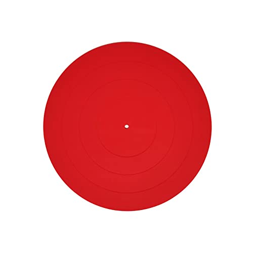 1 Pièce Platine Vinyle De Disque 12 Pouces En Silicone Mat Slipmat Tourne Disque LP Outil Ultra Mince Antistatique en Bureau Famille Salon (Rouge) Cover