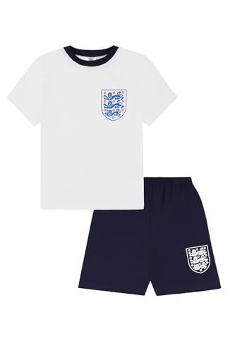 Official England Football Team Boys Short Cotton Pyjama Set (11-12 Years) White