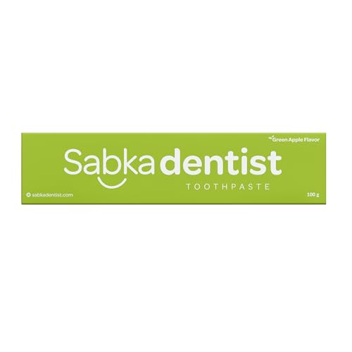 Image of Sabkadentist Toothpaste | Pack of 5 (5 x 100g) |Green Apple Flavoured | Spearmint Freshness | Natural | USFDA Approved | Calcium Infused