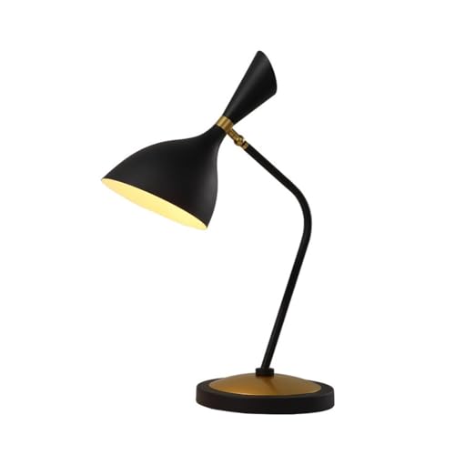 Genérico Lámpara de mesa noche posmoderna 63,5 cm (25 pulgadas), estilo nórdico moderno, ideal for leer, o como lámpara escritorio en el dormitorio, la sala estar oficina casa(Black)
