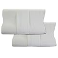 Leonardo Coppia Cuscini a Doppia Onda 70x40, Altezza 11 cm cervicale Memory Modello Sofia, guanciale Memory per Letto, Federa sfoderabile e Lavabile
