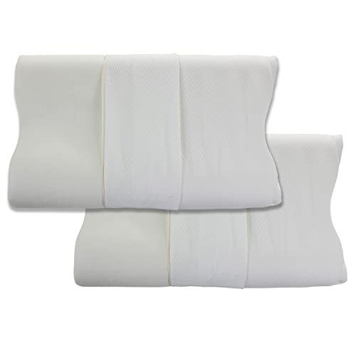 Immagine prodotto: Leonardo Coppia Cuscini a Doppia Onda 70x40, Altezza 11 cm cervicale Memory Modello Sofia, guanciale Memory per Letto, Federa sfoderabile e Lavabile