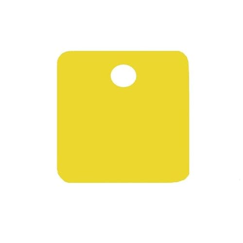 Tag-1-1/2" Square Anodized Aluminum Yellow 5pk