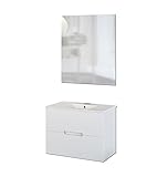 Las medidas del mueble de baño es de: 70 cm (largo) x 55 cm (altura) x 46 cm profundidad. Medidas lavamanos: 70 cm (largo) x 46 cm profundidad. Medidas espejo: 70 cm (largo) x 80 cm (altura).