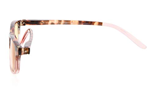 Eyekepper Blue Light Blocking Computer Glasses Women-Yellow Tinted Lens Eyeglasses (Pink, 0.00)