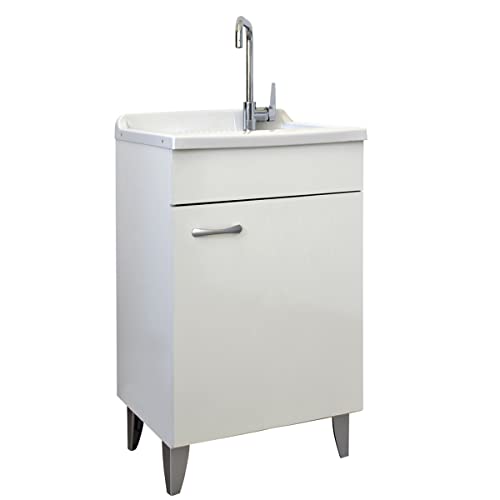 Yellowshop - Mobile Lavatoio Lavapanni Bagno in legno pilozza lavabo Bianco cm 45x50, 60x50 e 60x60 Altezza 88 PRIME (Cm L.45 x P.50 x H.88)