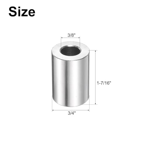QUARKZMAN 10 Stück Edelstahl Abstandshalter 3/8 Bohrung x 3/4 AD x 1-7/16 Länge Schraube Buchse Glatte Oberfläche Rund Metall Distanzhülsen für M10 Schrauben Bolzen und Stangen