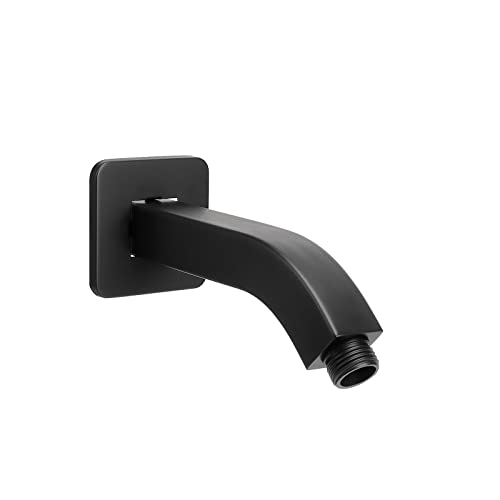 Harjue Shower Arm With Flange And Teflon Tape, Wall Mounted Square Shower Pipe Arm 304 Stainless Steel Extension Arm For Fixed Shower Head & Handheld Showerhead cover