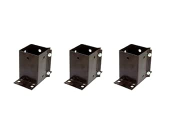 Pack Of 6 Swiftpost Flush Fit Fence Post Holders - For 75mm X 75mm Posts, Brown, No Dig/No Concrete Needed