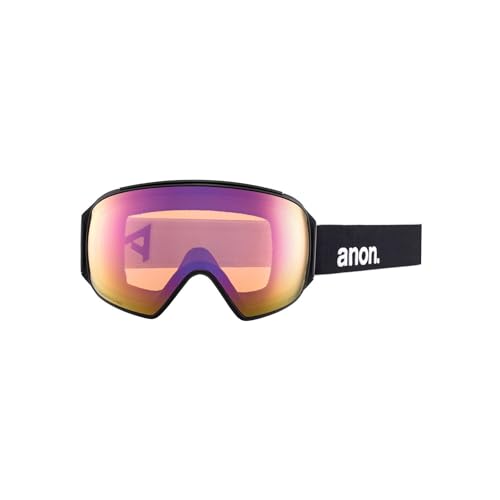 Image of Anon M4 Toric Goggles + Bonus Lens + MFI Face Mask - Low Bridge Fit, Frame: Black, Lens: Perceive Variable Blue (21% / S2), Spare Lens: Perceive Cloudy Pink (53% / S1)