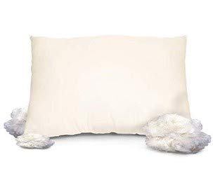 Natural Australian Wool Filled Pillow (King Size, Medium Fill), with 100% Organic Cotton Cover, Adjustable Loft Height, Contours to Head Neck and Shoulder for Sleeping Comfort, Machine Washable