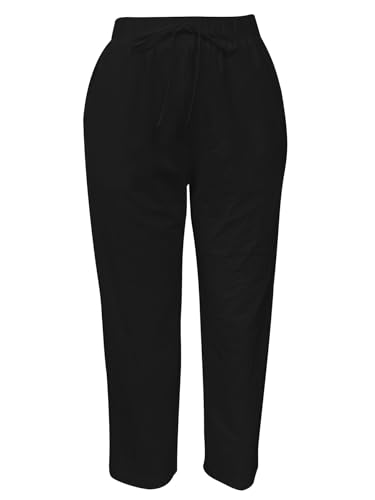 Women's Cute Printing Casual Baggy Pants Summer Wide Leg Elastic Waist Beach Vacation Trousers with Pockets3