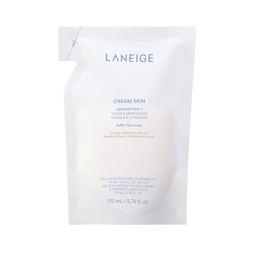 LANEIGE Cream Skin Toner & Moisturizer | Dual Function | Toner for Glowing Skin | Ceramides Moisturizer with Peptides | Boosts Skin Barrier & Lightweight | Korean Skincare | For Men and Women