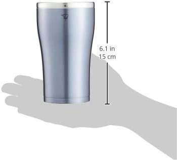Стакан Zojirushi Mahobin SX-DN45-AC, 15,2 жидких унций (450 мл), Гладкое горлышко, Двойная вакуумная колба из нержавеющей стали, для хранения в горячем или холодном виде, Прозрачно-голубой, 450 мл, фото 3