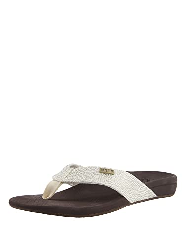 Reef womens Reef Ortho-spring Flip Flop, Brown/White, 8 US