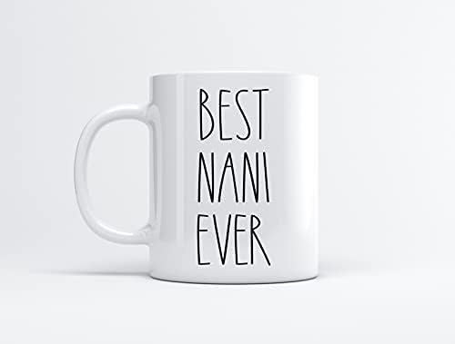 Best Nani Ever Coffee Mug - Font Rae Dunn Inspired Style Father's DayMother's Day Family For Birthday Present The 11oz, White (KMB2PG8Y8O-11oz) image 4