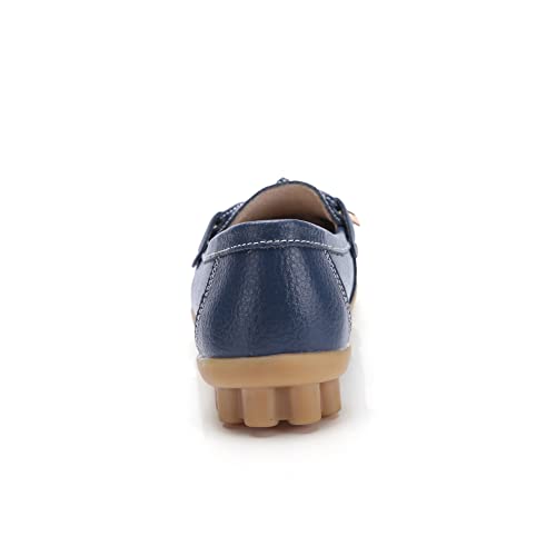 Image of Momuk Women's Penny Loafers Leather Driving Moccasins Slip On Boat Shoes Fashion Comfort Flats