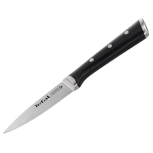 Tefal Ice Force Couteau à éplucher 9 cm, Couteau de cuisine, Lame en acier inoxydable allemand, Coupe performante, Tranchant longue durée, Garantie 10 ans K2320514, Noir