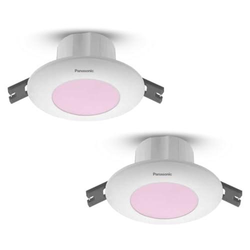 Image of Panasonic 5 Watt LED Deep Junction Downlighter, LED Downlight with 85mm Cut Out, BIS & ROHS Certified, 4KV Surge Protection, Pink Light (PDLM3405P-2)
