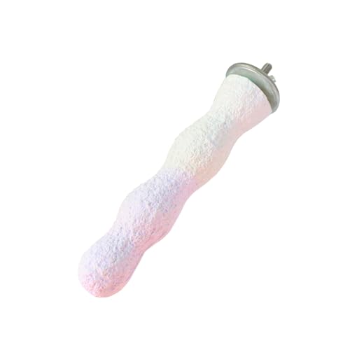 Image of Parrot Perch Bird Perches for Cage Parrot Beak Grinding Stone Rough Surface High Calcium Mineral Colorful Cement Perch Bird Cage Accessories (Purple, Coral)