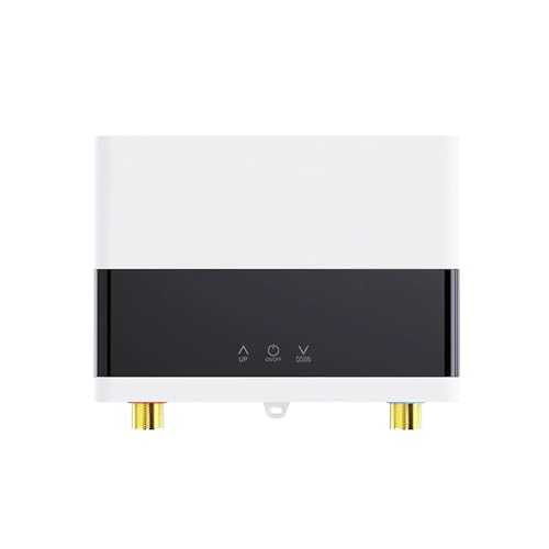 Termo Electrico, Calentador De Agua Instantáneo For Baño, Cocina, Calentador De Agua Eléctrico Montado En La Pared, Pantalla LCD De Temperatura Con Control Remoto(220 6000W,Bianco)