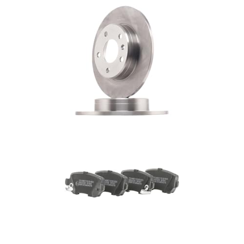 RIDEX Kit de discos de freno y pastillas 3405B2465 Eje trasero sin tornillos macizo